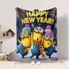 1Pc Christmas Minions Celebration Blanket Soft And Comfortable Casual Warm Camping Travel Christmas Halloween Gift M91748
