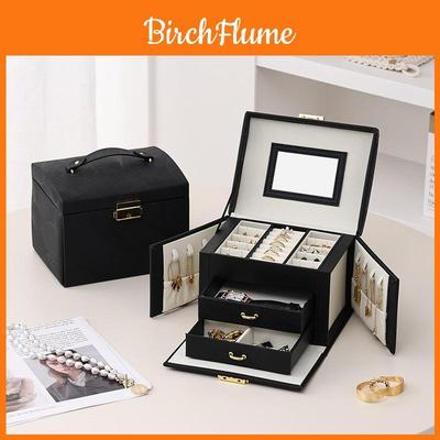 Jewelry Organizer Box With Lock For Rings Necklaces And Bracelets