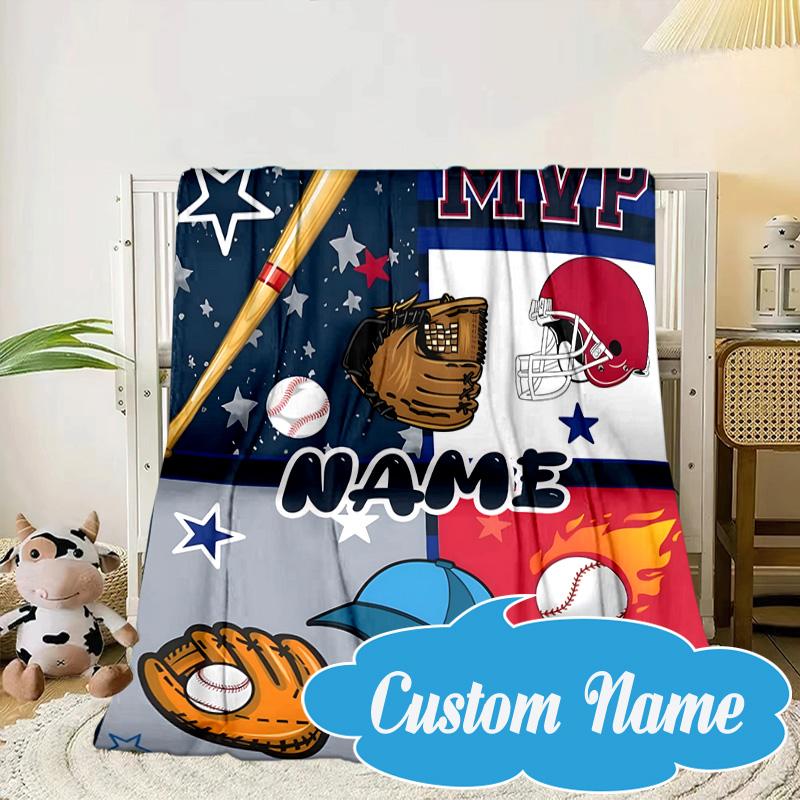 Custom Name Play Basketball Blanket Bed Sofa Blanket Flannel Blanket for Camping, Hiking, Picnic Essentials,gift for Fan Family