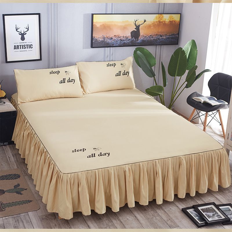 Home Beautiful Bed Skirt Skin Friendly Soft Single Piece Bed Sheets Modern Minimalist Simmons Protective Bedding