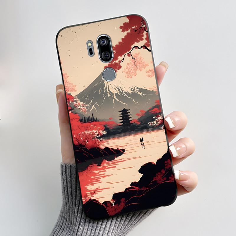 Case For LG G7 ThinQ Casing G710EM Cute Love Rabbit Funny Cartoon Ultra Slim TPU Black Silicone Soft Case LG G7 Plus Phone Cover