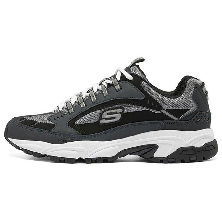 Skechers Men's Blue/Black Stamina Comfortable Versatile Shock Absorbing Height Increasing Low Top Dad Shoes Sneakers 50988-Nvbk Cm
