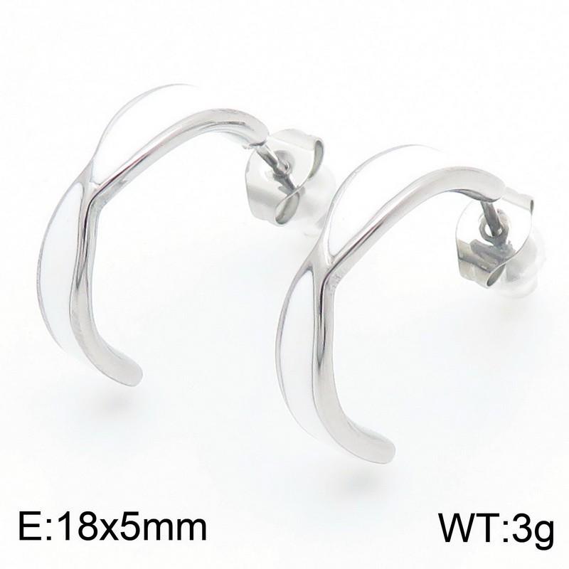 

Elegant C-Shaped Stainless Steel Geometric Earrings for Women