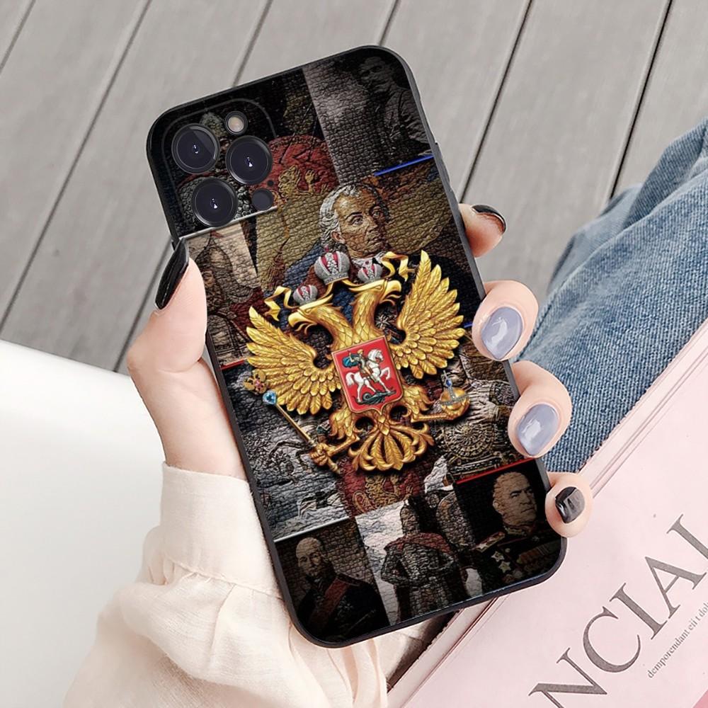 

Russia Flag Coat Of Arms Phone Case For iPhone 15 14 11 12 13 Mini Pro XS Max Cover 6 7 8 Plus X XR SE 2020 Funda Shell iPhone 14 pro