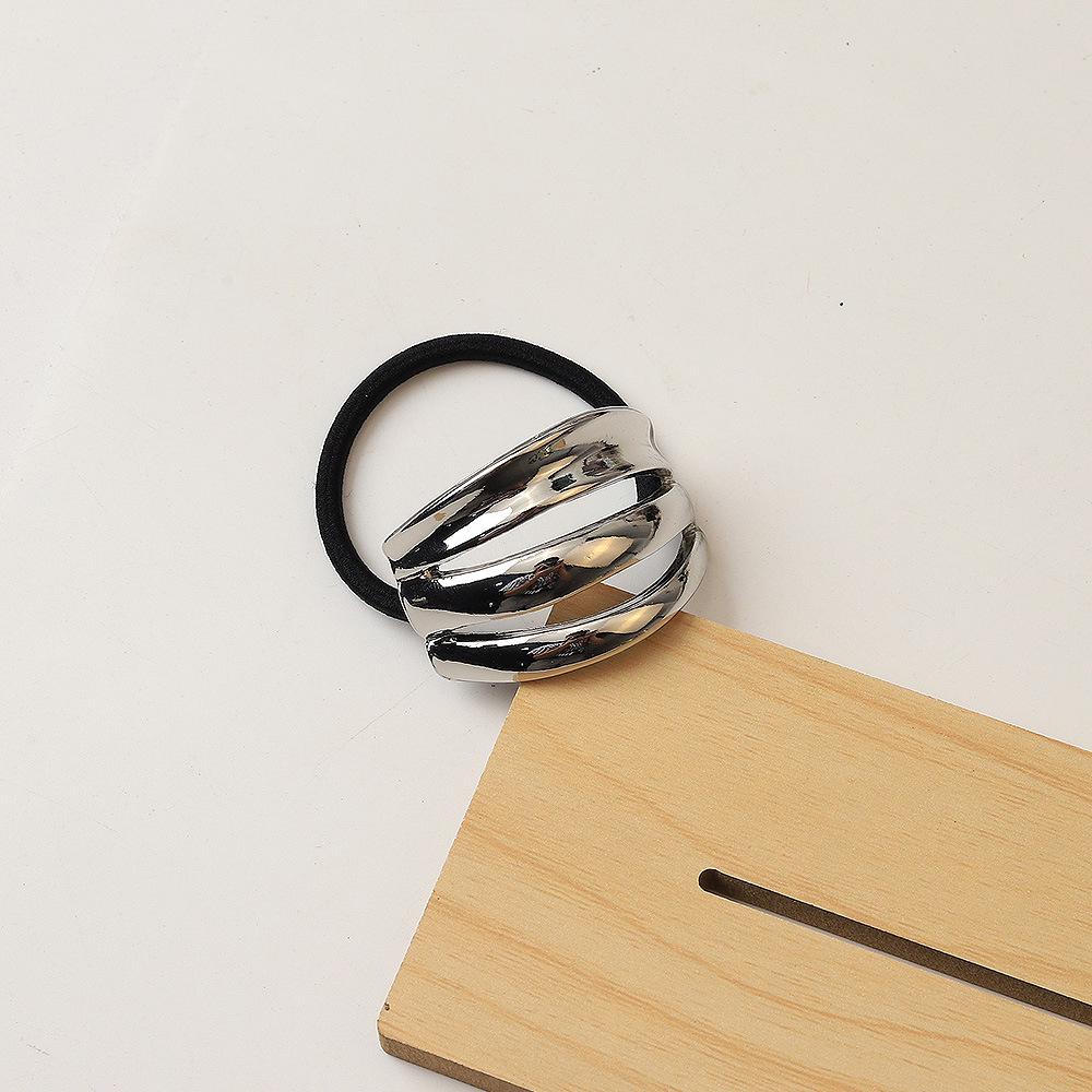 Shiny Alloy Hair Rope: Durable, Color-Retaining Elastic Hair Accessory for Women