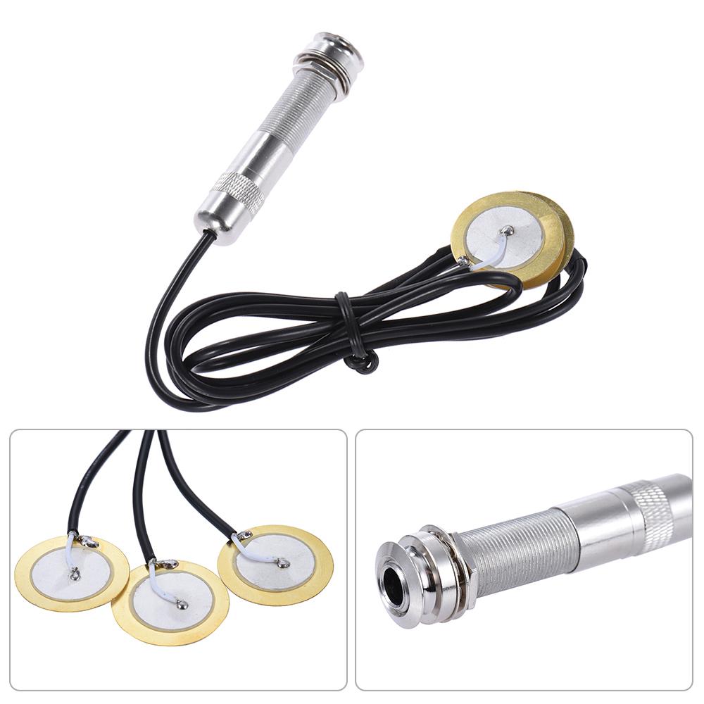 Acoustic String Instrument Piezo Pickup Pick up System 3 Transducers 6.35mm Jack for Guitar Mandolin Ukulele