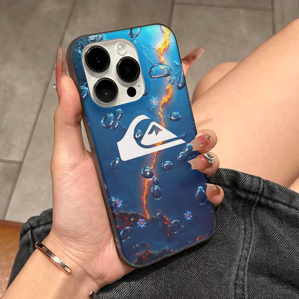 Surf Brand Q-QuiksilverS Logo Phone Case For IPhone 11 12 13 14 15 16 17 Pro Max PLUS Pro Wave Corrugated Silicone Case