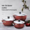 Shangheng Wine Red 26cm Double Layer Soup Pot with Steamer