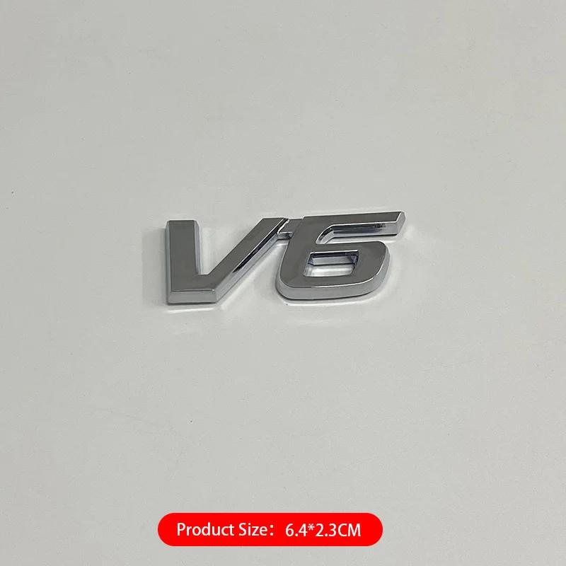 

3D V6 2.4 3.5 Logo Universal Car Badge Trunk Stikcer silver For Honda City Civic Accord CRV Accessories