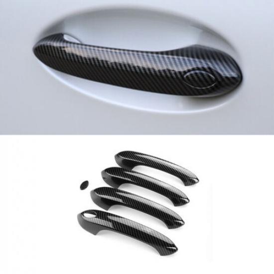 4x ABS Carbon Fiber Exterior Door Handle Cover Case For BMW 3 Series G20 19-23