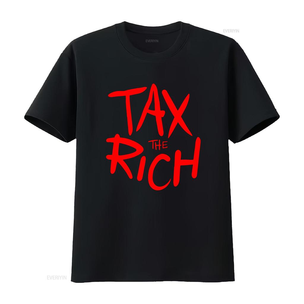 Tax The Rich Protest T Shirt Bold Red Design for Social Statement vintage Washed Stretched fashion Comfortable Slightly Casual