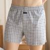 Men Panties Plaid Mid Waist Close Fit Stretch Hidden Button Super Soft Underpants Underwear Shorts Men Clothing