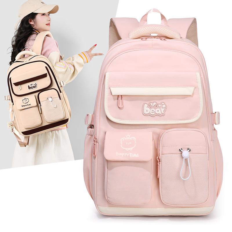 Schoolbag new school bag for women, large capacity for middle and high school students, high-value student lightweight backpack, college student