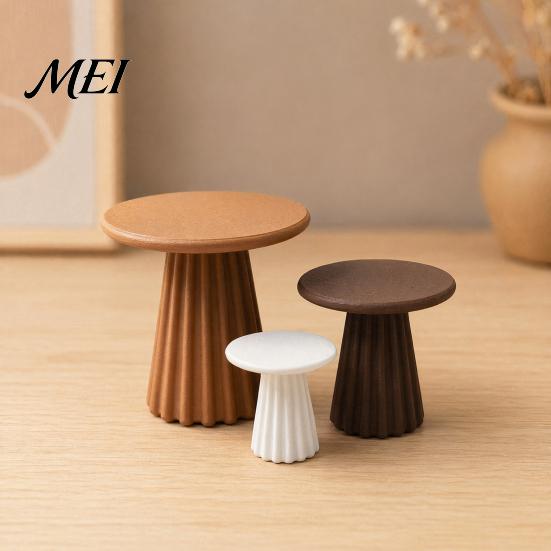 Dollhouse Decoration Miniature Round Table, Mini Side Table Model, Furniture Living Room Tiny Decor, 1:12 Accessories PLA