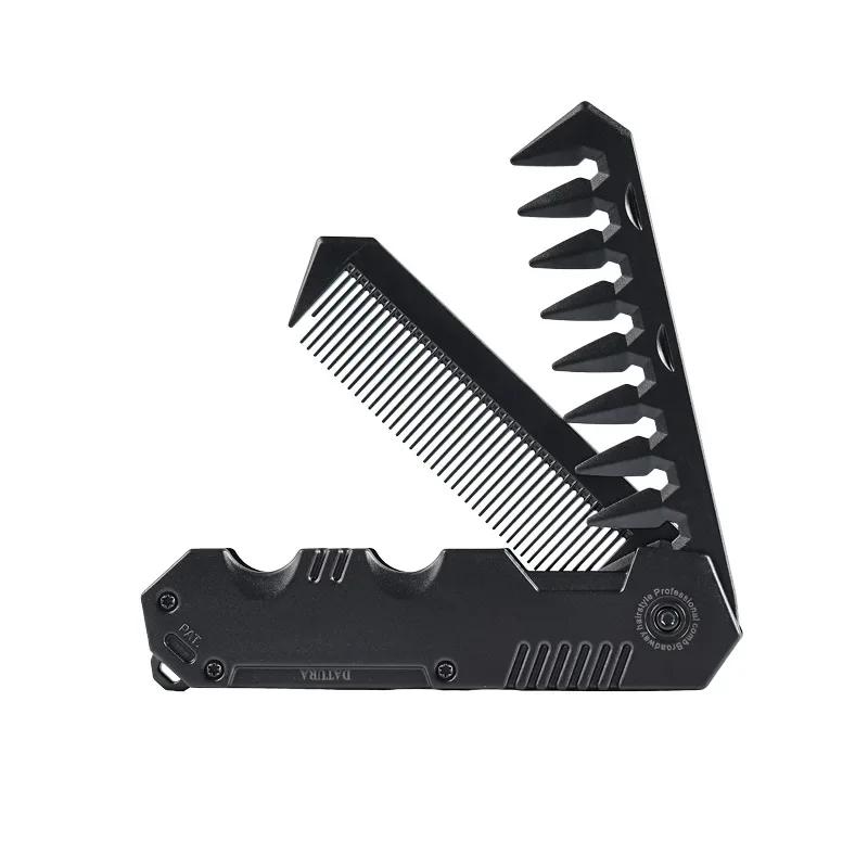 Multifuncional Pocket Folding Comb Plastic Wide Tooth Oil Head Comb Beard Combing Barber Hair Clipper Comb Salon Styling Tools