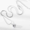 Sterling Silver Zirconia Pendant Necklace Pierced Earrings Jewelry Set