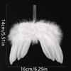 5Pcs White Feather Angel Wings Hanging Christmas Tree Ornaments  Christmas Tree Decor