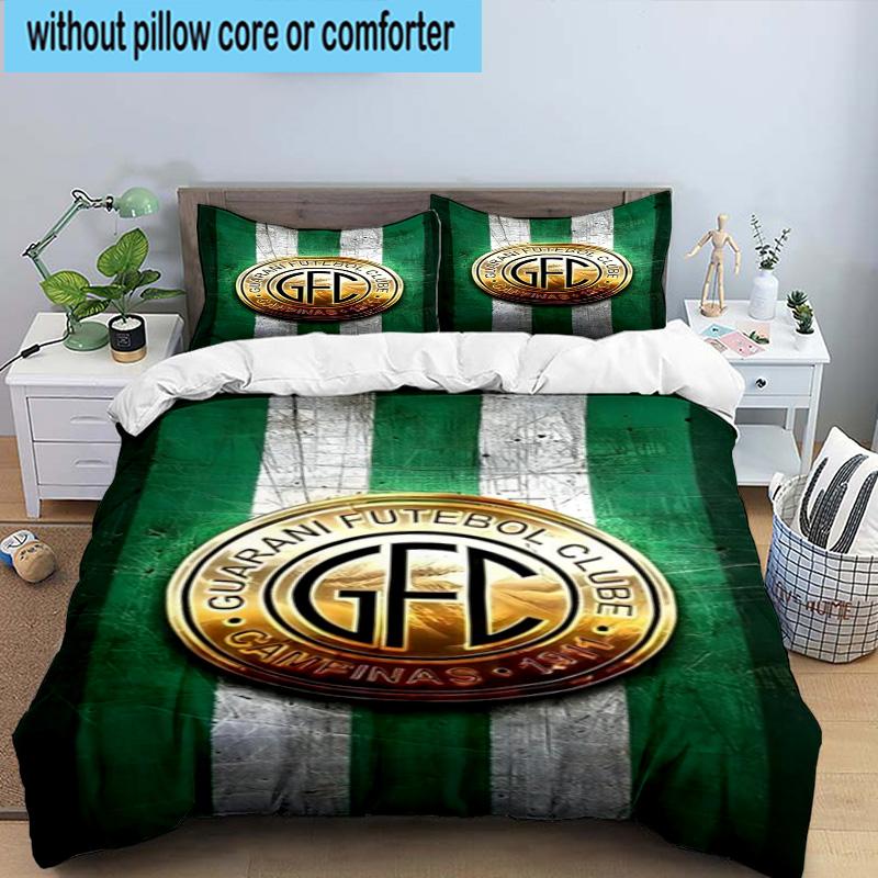 3pcs Football Club Emblem Printed Bedding Set Duvet Cover Closure Includes 1 Duvet Cover & 2 Pillowcases Bedding Sets Home Decor Gifts