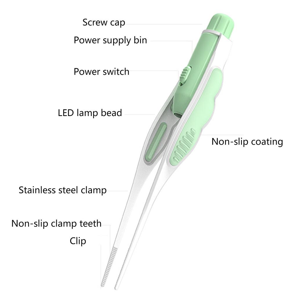 Stainless Steel Luminous Ear Picker Tweezers Children's Ear Cleaning Device Baby Earwax Picking Tool Ear Digging Spoon