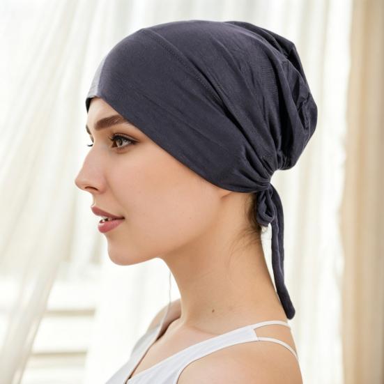 Berretto Foulard Monocolore da Donna Regolabile Traspirante Elasticizzato Antiscivolo Cotone Sottocappello Sotto Foulard Cappello Interno Cappello da Notte per Dormire Cuffia per Capelli