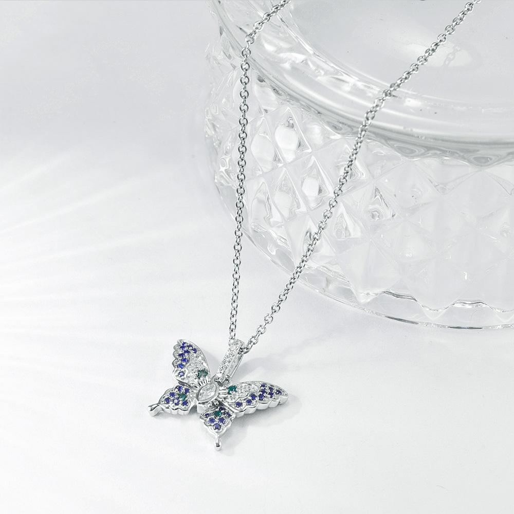 925 Sterling Silver Butterfly Necklace Femininity Clavicle Chain