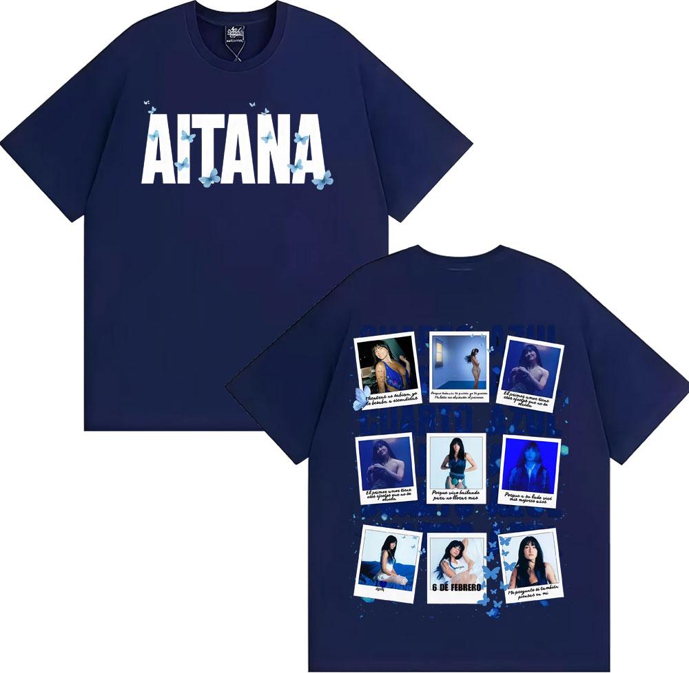 Sångerska Aitana Blått Rum Albumomslag Grafiska T-shirts Herr Dam Harajuku Estetik Kortärmade Bomulls-T-shirts Streetwear