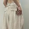 Senso del Design Chic Stile Estivo Chic Pantaloni a Gamba Larga da Donna Personalizzati Semplici Larghi Pantaloni in Tessuto Leggero