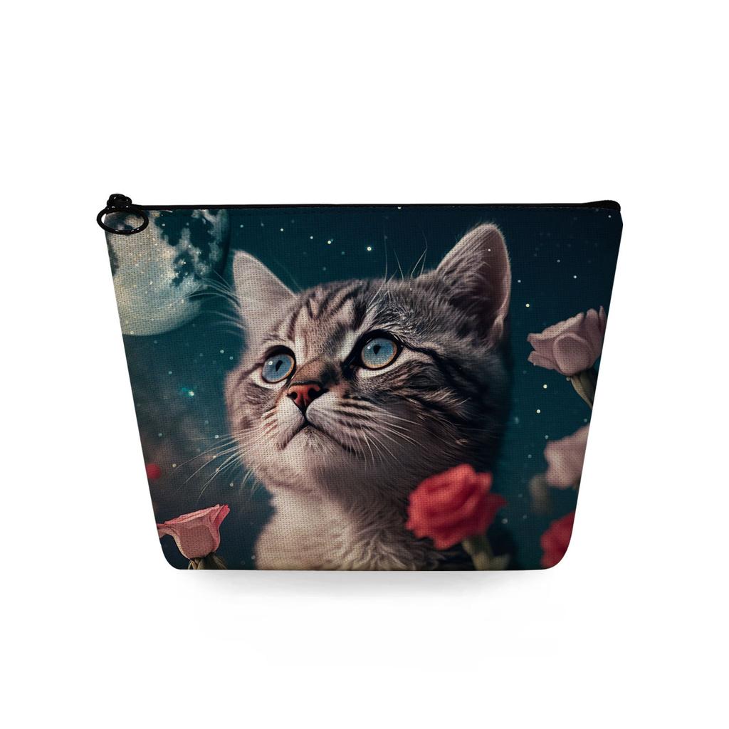 Women Cat Print Cosmetic Bag Toiletries Organize Travel Storage Case 6771