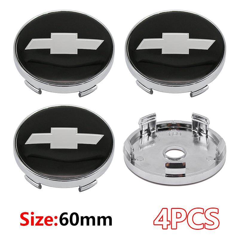 4Pcs ABS+Aluminum 60mm Emblem Car Wheel Hub Center Cap Car Parts For Chevrolet Cruze Captiva Lacetti Spark Aveo Orlando Camaro