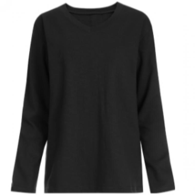 Shop Women Solid Slub V Neck Daily Long sleeVe T shirT Indi Pink Dai Wsh 1056