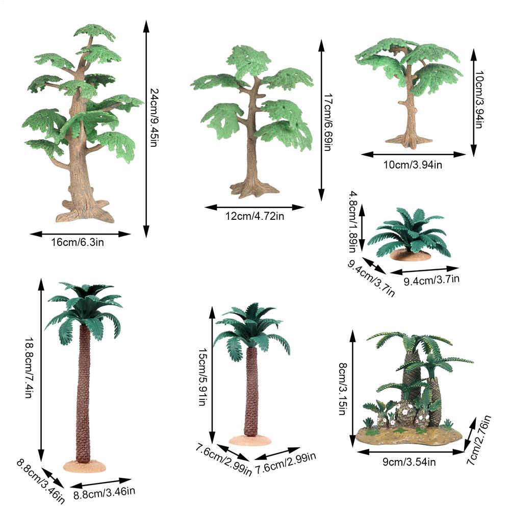 Модели Деревьев 7 Штук Растения Фигурки Растений Пейзаж Модели Деревьев Для Женщин Мужчин Детей Взрослых Друзей зелёный