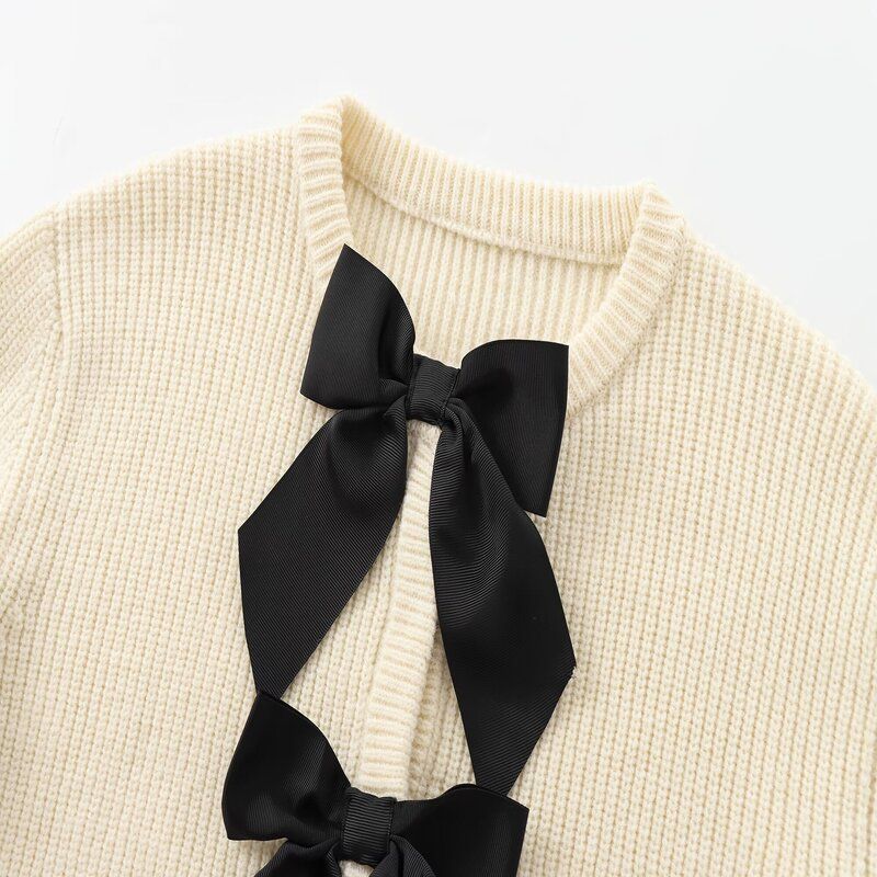 Fashion Wind 2024 Autumn New Design Sense All-Match Soft Slim Fit Round Neck Long Sleeves Knitting Cardigan 1255053