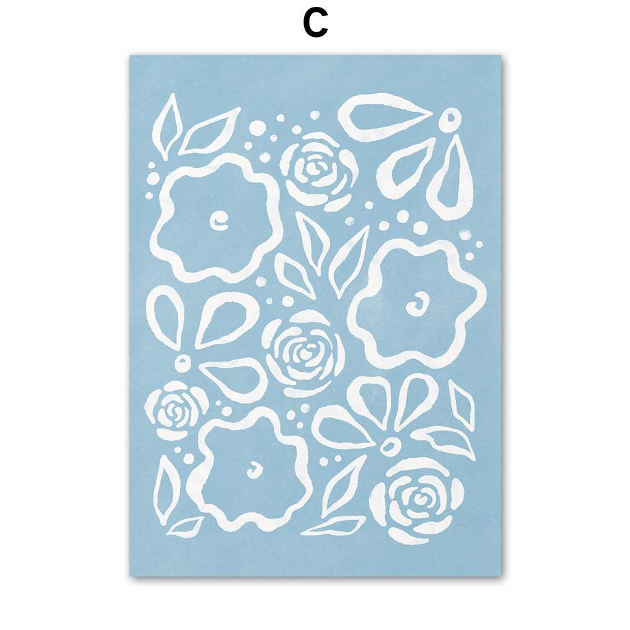 Blue Flower Market Minimalism Wall Art Canvas Painting Nordic Posters And Prints Abstract Wall Pictures For Living Room Decor