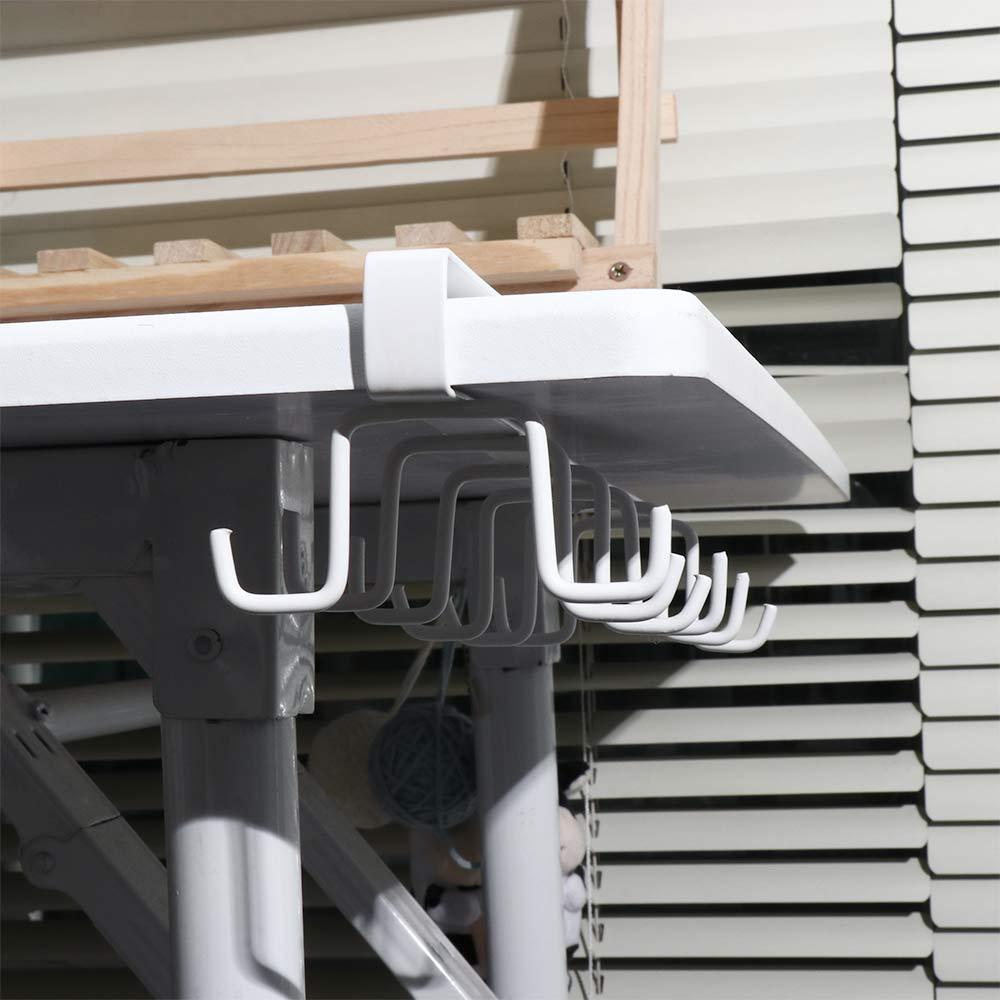 Cârlig de dulap cu rând dublu fără găurire, suport suspendat pentru cești, suport pentru căni, organizator de bucătărie