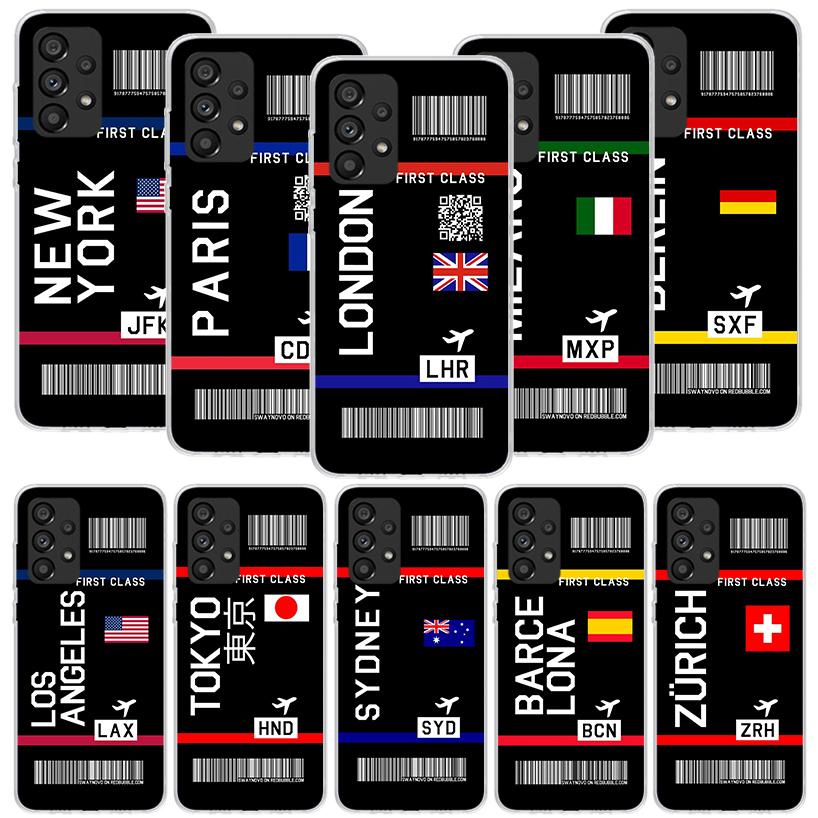 Airline Ticket Barcode Phone Case For Samsung Galaxy A17 A16 A14 A15 A13 A57 A56 A54 A55 A53 A37 A36 A34 A35 A33 A26 A24 A25 A23