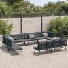 VidaXL Garden Benches with Cushions Set of 8 Powder-Coated Steel, Bench, Park Bench, Outdoor Seating, Bench 3283737