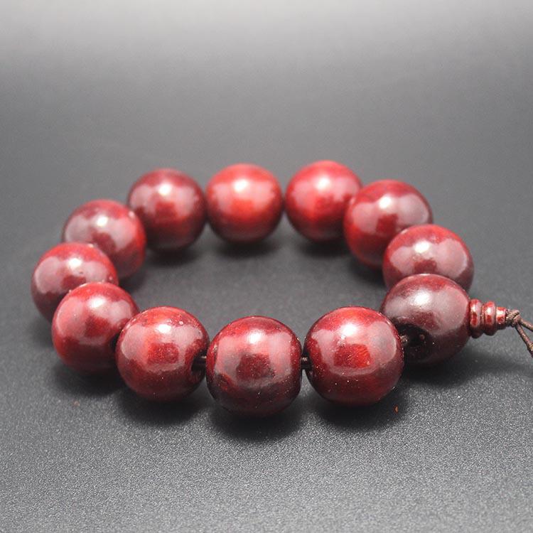 2cm Red Sandalwood Buddha Beads Bracelet - Gift Wooden Rosary