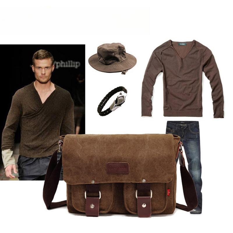 Neue Mode Dicke Wachsleinwand Herren Schultertasche Messenger Bag Herren Umhängetasche Vintage Männlich Freizeit Sling Bag Lässig Junge