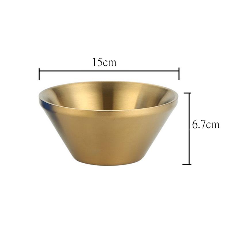 Double Layer Stainless Steel Bowl Korean V-Shaped Salad Food Dinner Ramen Rice Bowls Tableware Dinnerware Kitchen Utensils