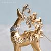 Golden Deer Ornaments Set of 2 Christmas Tree Decorations Reindeer Gold Stylish Cute Sparkly