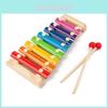 Colorful Wooden Eight Tone Xylophone For Kids With Interactive Bead-spinning Bug Design