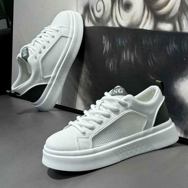 Fashion Original mens sneakers Fashion Comfortable Hiking shoes Summer Hollow mesh breathability Leisure flat white Shoes masculi