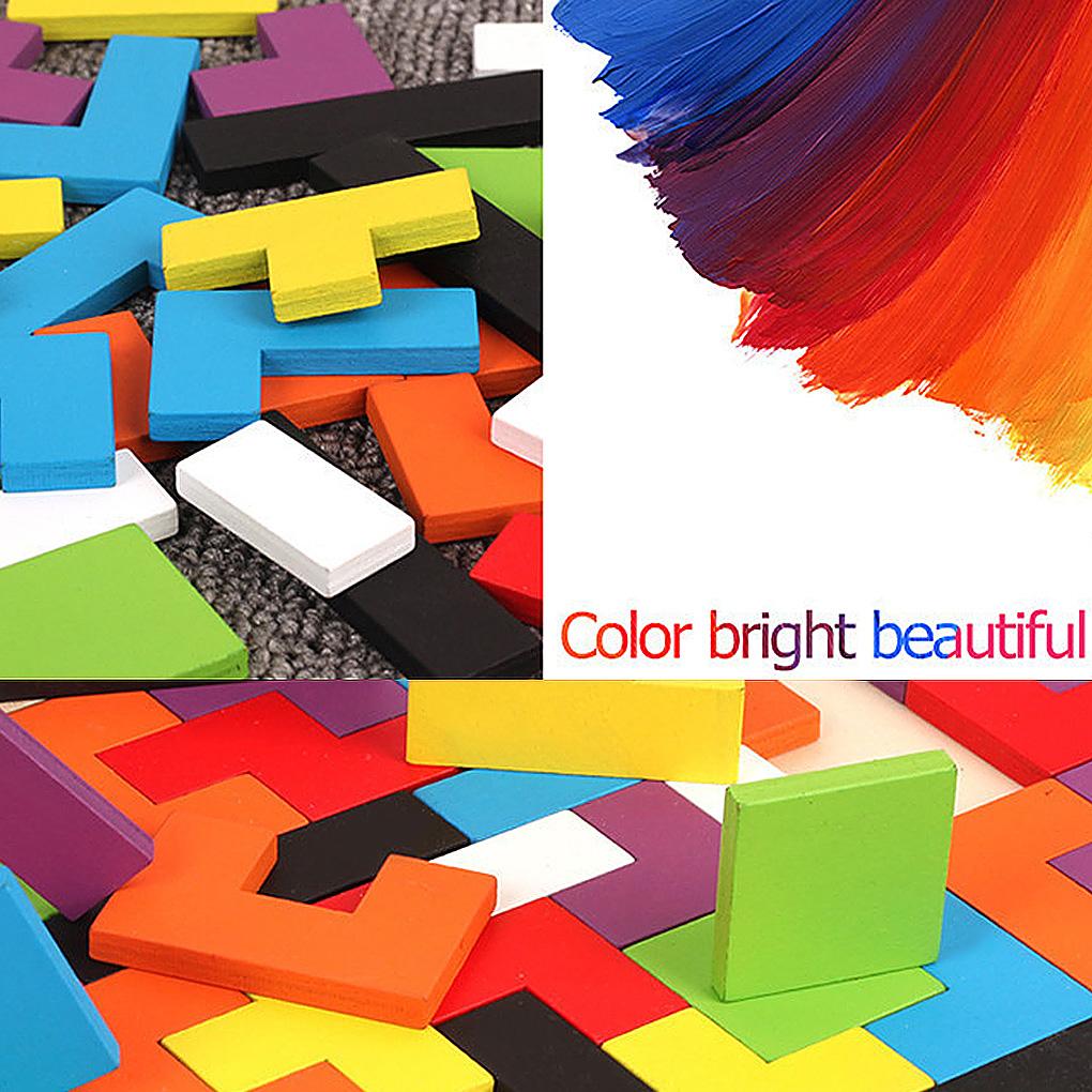 3D Wooden Block Toy Children Early Educational Sliding Block Board Game for 3-5-9 Years Old Kids