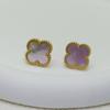 High Quality Titanium Steel Natural Mother-of-pearl Four-leaf Clover Earrings for Women 18K Fashion Premium Earrings