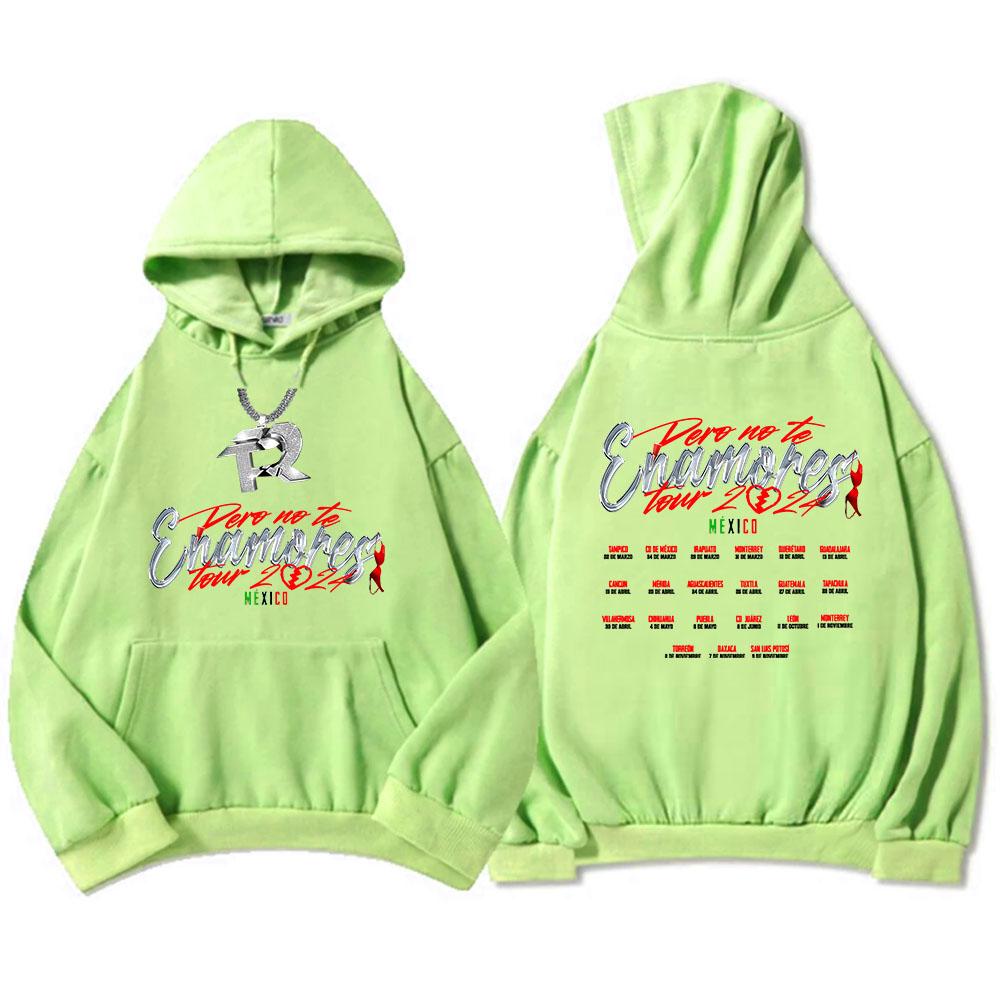 Hooded Clothing Streetwear Pero No Te Enamores Tour Fuerza Regida Hoodies Heavy Mental Fashion Graphic Sweatshirts Men Pullovers