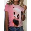 Summer Round Neck Cat Pattern 3D Print Top Fashionable Casual Short Sleeved Women's T-shirts