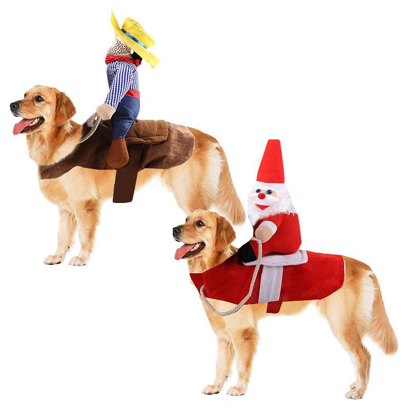 Dog Rider Christmas Costume Knight Style With Doll And Hat Pet Dressing Suit