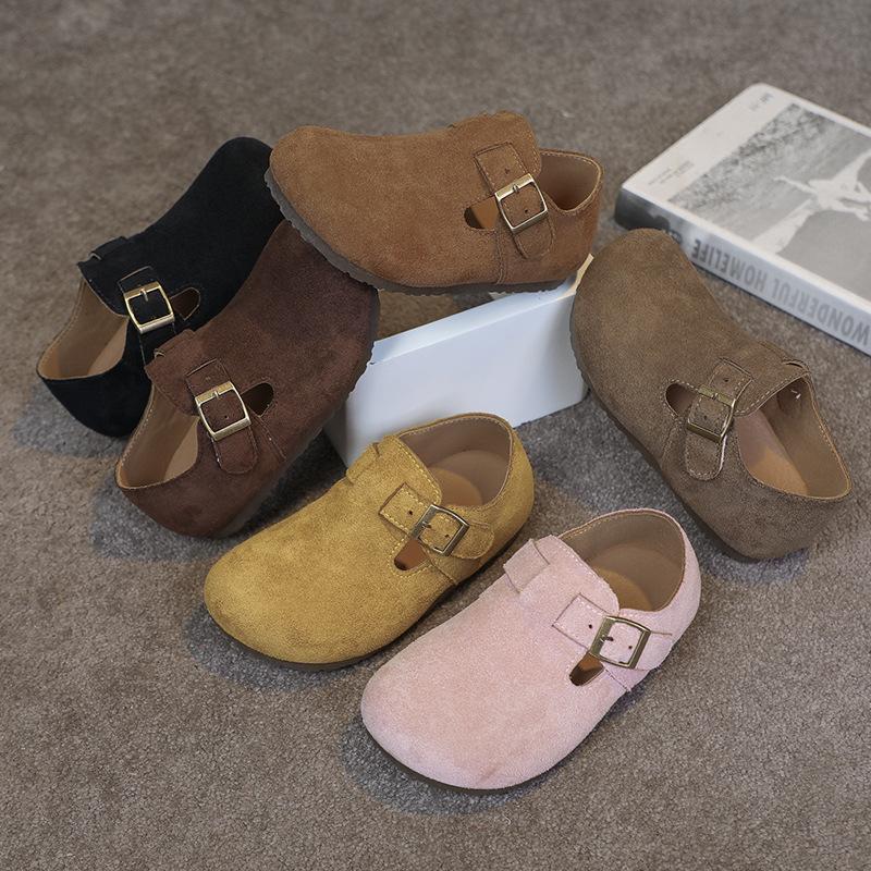 Children Flat Shoes Suede for Spring Kids Non-slip Soft Sole Brand New Boys Girls Leather Shoes Retro Trendy