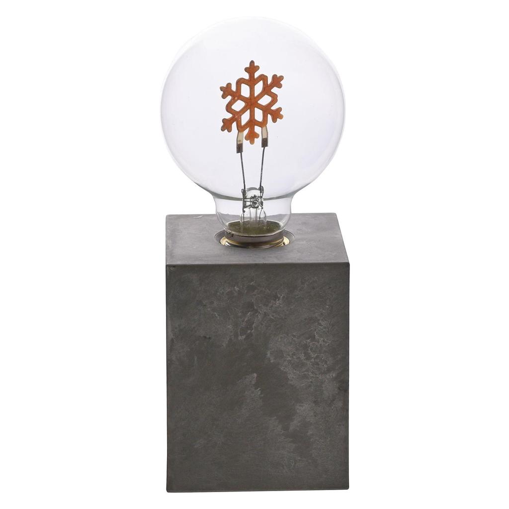 Square Snowflake Light with Cement Effect Base