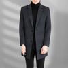 Autumn and Winter New Men's Woolen Coat Medium and Long Suit Collar Cotton Thickened Youth Woolen Coat Men's Coat